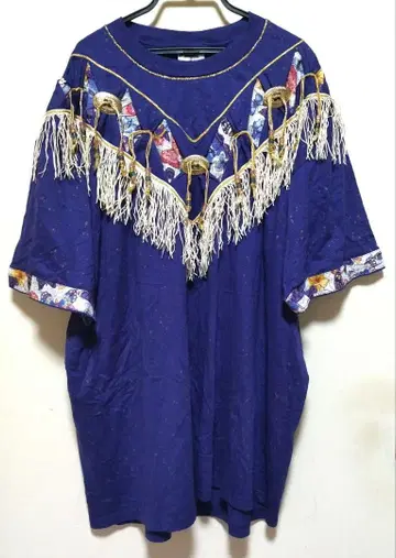 Jerzees 보라색 프린지 T셔츠