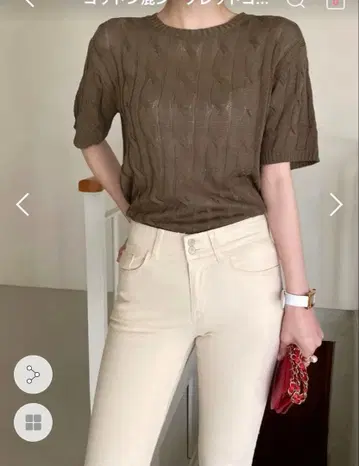 코튼 플레어 팬츠 플레어 청바지 화이트