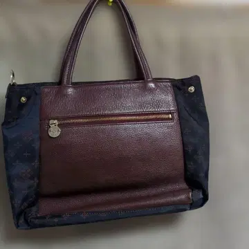 russet 토트백 브라운 네이비