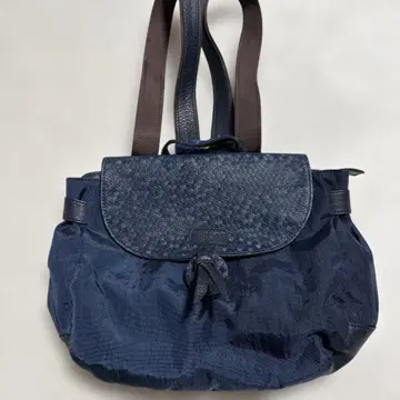 IBIZA 네이비 나일론 가죽 백