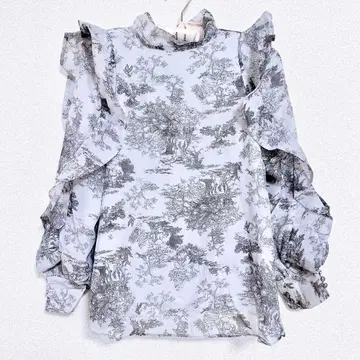 SNIDEL 오간 시스루 블라우스 NVY