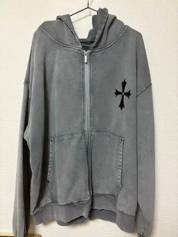 그레이 오버 사이즈 집업 후디