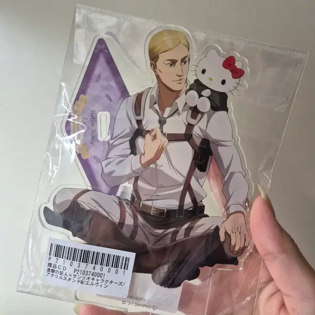 진격의 거인 엘빈 x 헬로키티 아크릴 스탠드 진격거 산리오 콜라보 공식