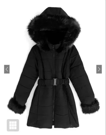 GRL kd13 벨트 포함 퍼 다운 코트 L 사이즈