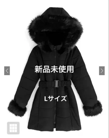 GRL kd13 벨트 포함 퍼 다운 코트 L 사이즈