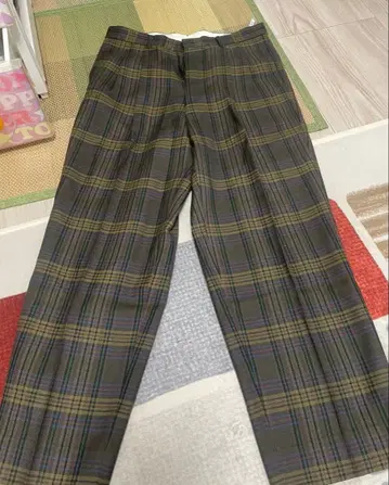 GREIN 그레인 남성 바지 슬랙스 체크 무늬 빈티지