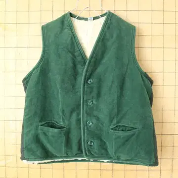 60s 70s 독일 울 보아 라이너 코튼 워크 베스트 M 그린 aw83