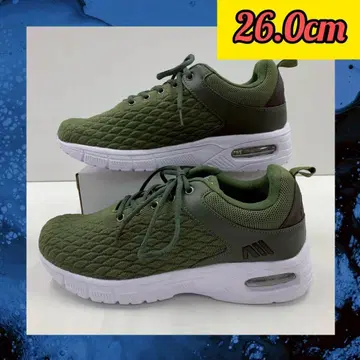 26.0cm 새상품 남성용 스니커즈 넓은 통굽 경량 메쉬 에어 신발 그린