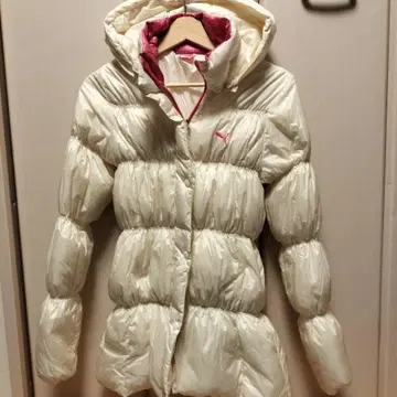 [ 새상품급 ] 푸마 후드 다운 자켓 아이보리 핑크 L