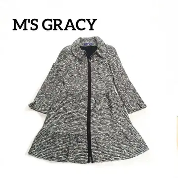 엠즈 그레이시 트위드 롱 자켓 코트 겉옷 플레어 프릴