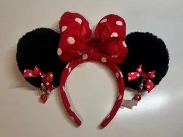 디즈니 미니 머리띠 빨간색 도트 귀찌