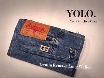 데님 리메이크 롱 지갑