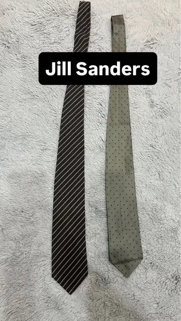 JIL SANDER 스트라이프 도트 넥타이 세트