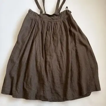 네스트로브 다크 브라운 서스펜더 개더 스커트