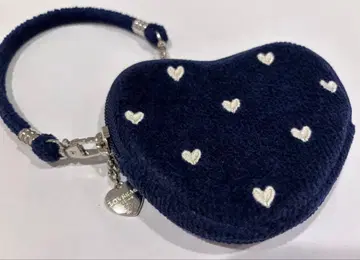 러브러리 하트 하트형 파우치 네이비