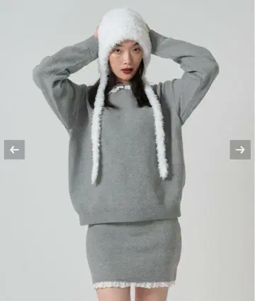 tina jojun 2024 홀리데이 컬렉션 레이스 달린 둥근 카라 니트