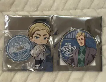 진격의 거인 엘빈 프린세스 호텔 식음료 특전 캔뱃지 아크릴 스탠드