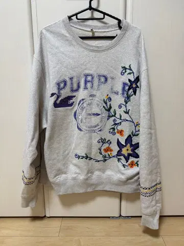 KHOKI Cross-stitch sweat shirt Oatmeal