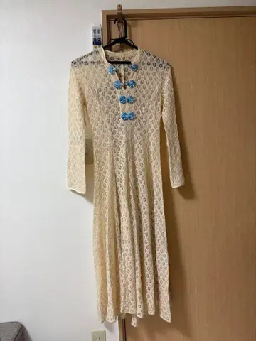 릴리 브라운 아이보리 레이스 롱 드레스 베트남풍 드레스