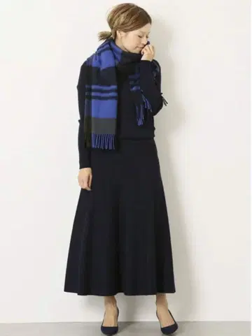 Deuxieme Classe CARIAGGI 플레어 스커트 울 네이비