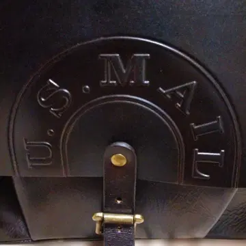 U.S. MAIL 포스트맨 브라운 가죽 숄더백 올 가죽