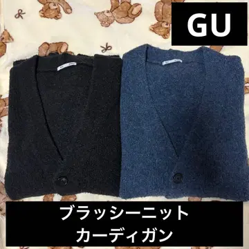 GU 브래시 니트 가디건 그레이 블루 S M 가디건 니트