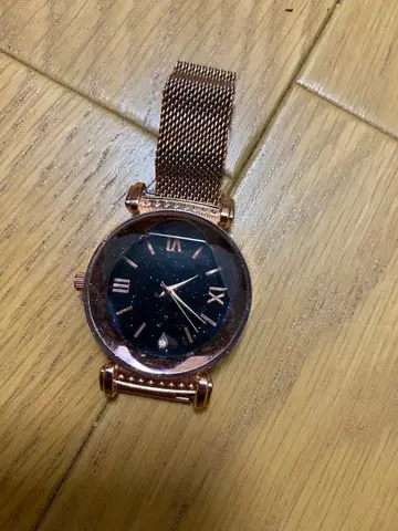 로즈 골드 메쉬 밴드 손목시계