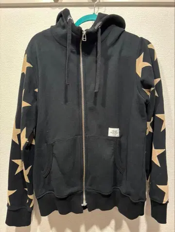 클라이미 별 패턴 후드 부착 후드티 블랙 L 사이즈