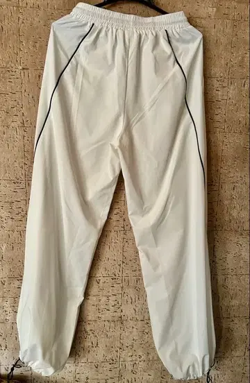 여성용 저리 팬츠 트랙 팬츠 화이트 L