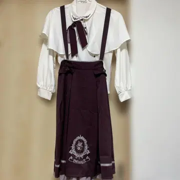 axes 상하의 세트 블라우스 & 스커트 와인 레드