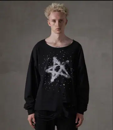 새상품급 GRANCY 그래픽 데미지 롱 T M 사이즈