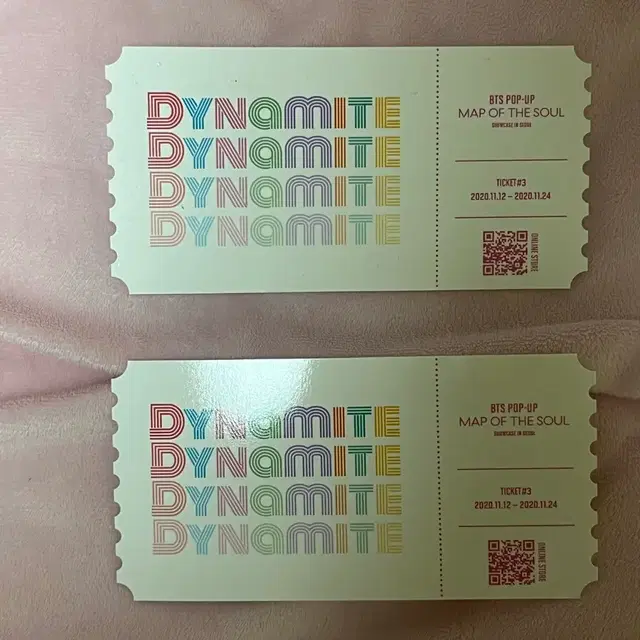 방탄소년단 팝업 MAP OF THE SOUL 다이너마이트 티켓 2장