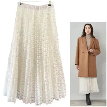 새상품급 UNTITLED 언타이틀 헤어리 튤 플리츠 스커트