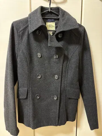 [쿠미쿄쿠] 다크 그레이 더블 브레스트 피 코트