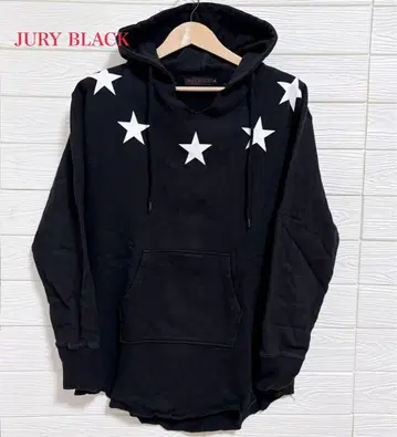 JURY BLACK 주리 블랙 스타 별 후드티 남성용 M 사이즈