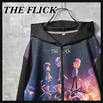 THE FLICK 후드티 저지 풀 집업 애니메이션 우주 남성용 M
