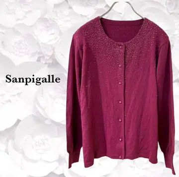[산피가레] 가디건/겉옷 긴팔 [F] 핑크 계열 비즈 비쥬