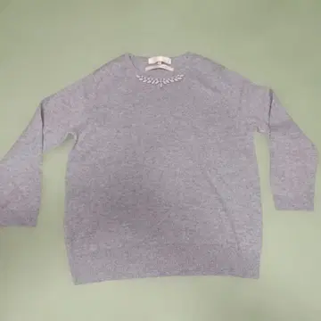 자유구 40 캐시미어 100% 그레이 비쥬 포함 스웨터 사이즈 L