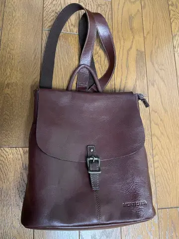 MONTOWA 브라운 브라운 가죽 백팩
