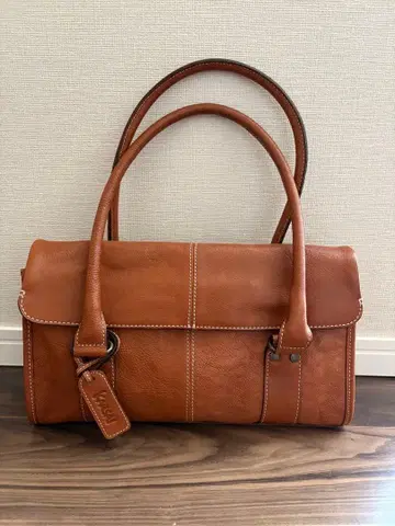 가격 인하 kansai yamamoto 브라운 가죽 핸드백