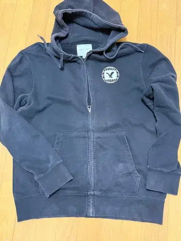 다크 블루 풀 지퍼 후디