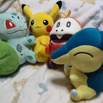4세트 피카츄 뜨아거(호게타) 이상해씨 히노아라시 봉제 인형 포켓몬