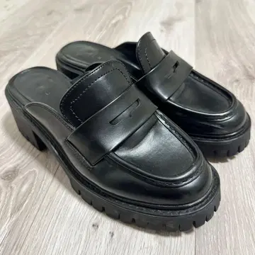 ZARA 자라 뮬 코인 로퍼 통굽 힐 38