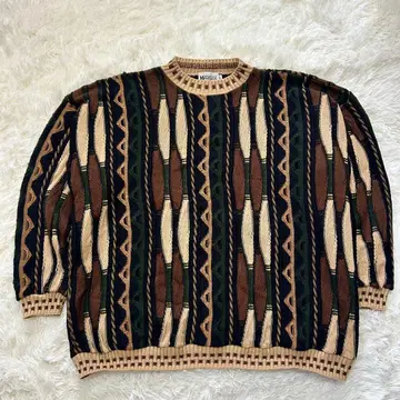 MEGALOS 90s USA 3D 케이블 니트 스웨터 VINTAGE