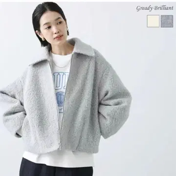 [ GreadyBrilliant ] 화이트, 나핑 카라 코쿤 자켓