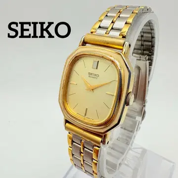 가동 새상품 배터리 SEIKO 세이코 손목시계 콤비 컬러 스퀘어 골드