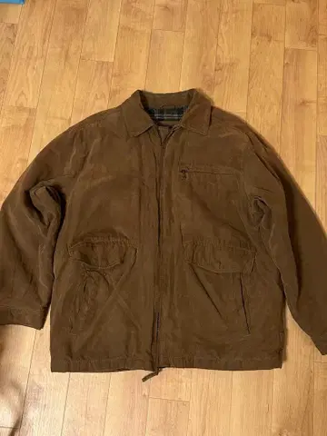 브라운 스웨이드 느낌 집업 아우터