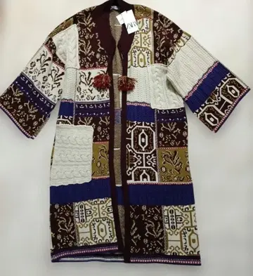 ZARA 니트 코트 가디건 패치워크 새상품