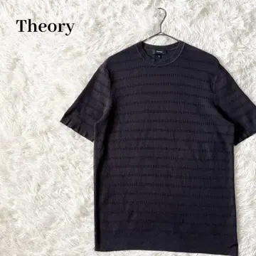 Theory 띠어리 보더 반팔 니트 T셔츠 그레이 XS 면 100%