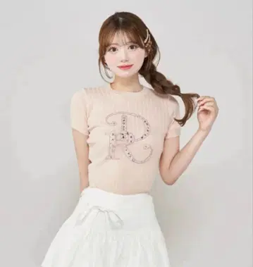 Darich 비쥬 리브 니트탑 핑크 DR